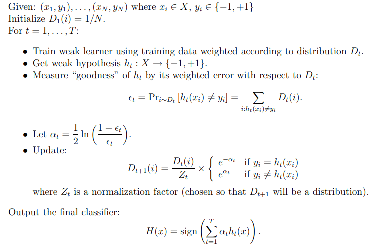 Adaboost Pseudocode